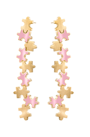 Multi-Enamel Long Earrings
