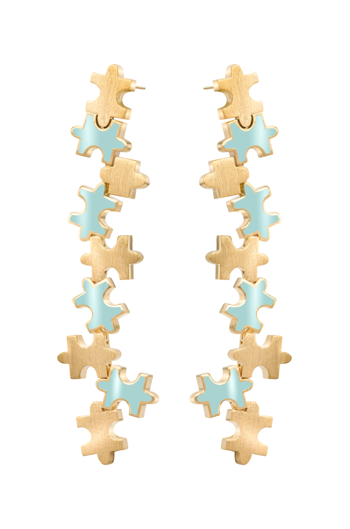 Multi-Enamel Long Earrings