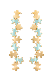 Multi-Enamel Long Earrings
