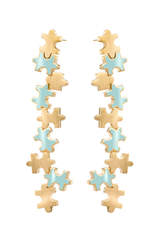 Multi-Enamel Long Earrings