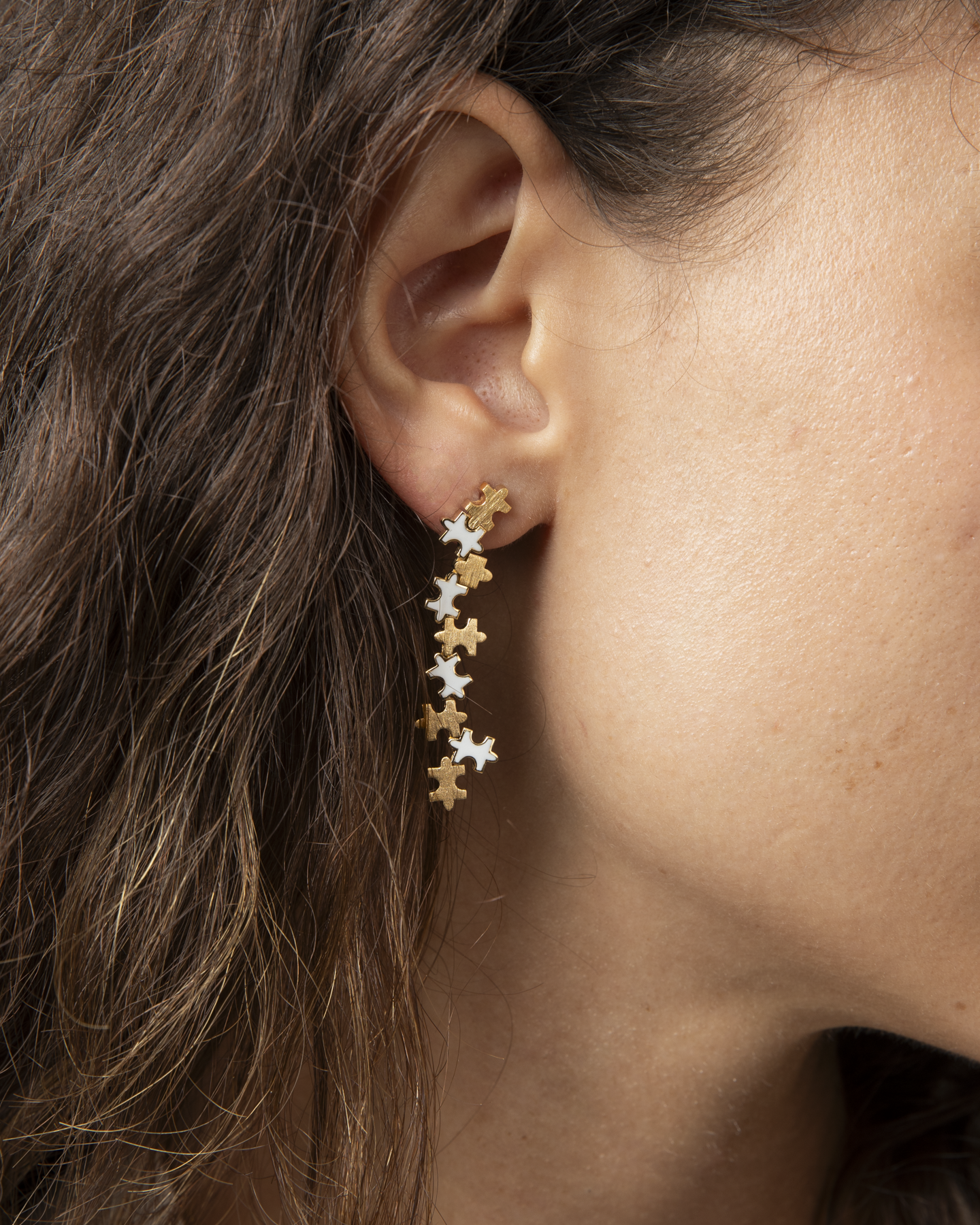 Multi-Enamel Long Earrings