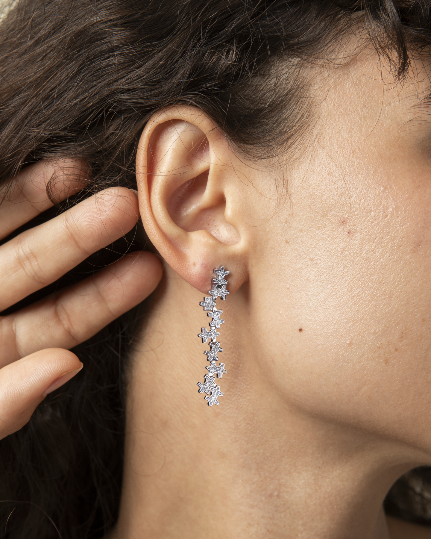 Full-Pavé Long Earrings