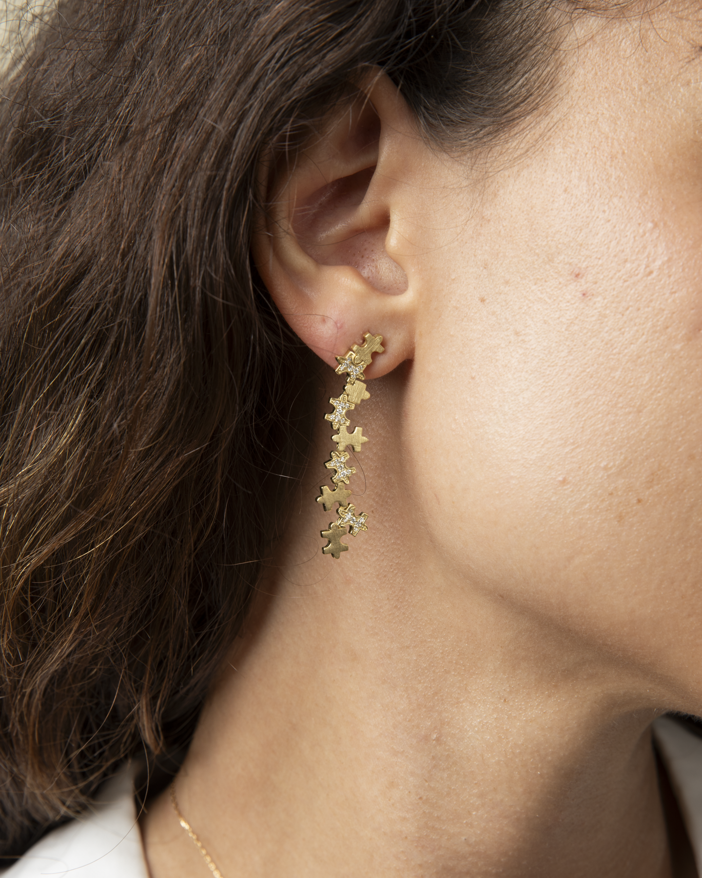 Multi-Pavé Long Earrings